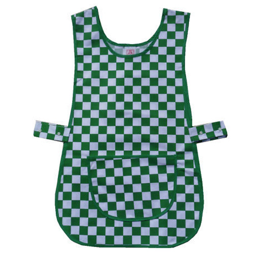 Green & White Checked Print Design Uniform Tabard