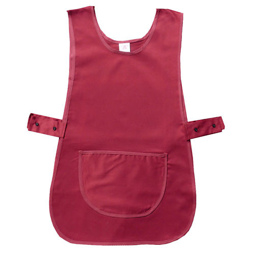 Pastel Red Plain Pocket Adjustable Tabard Apron